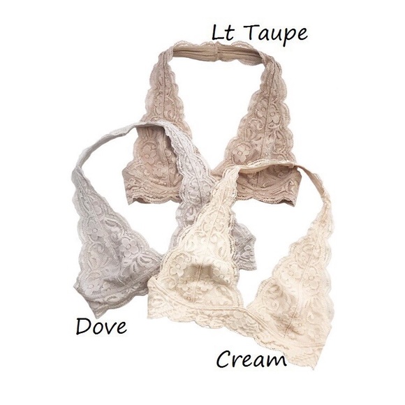>>LAST<< Sasha Lace Halter Bralette - Taupe - Picture 6 of 8